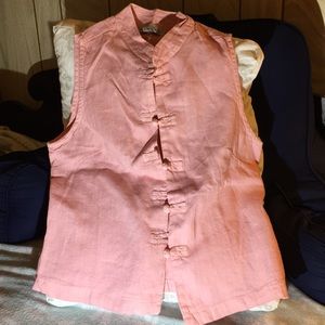 Light pink "Willow" linen vest.